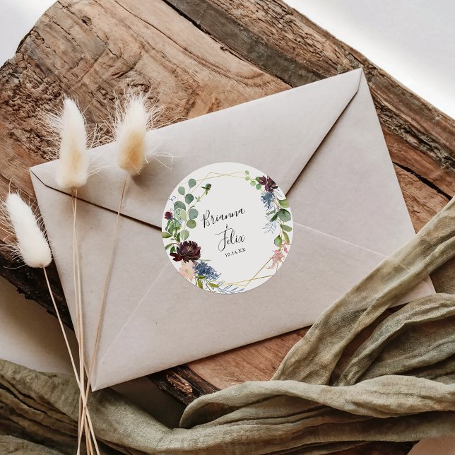 Adesivo Quadrado Focos de Envelope Geométrico Dourado Burgundy (Criador carregado)