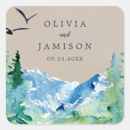 Adesivo Quadrado Focos de Envelope Kraft Rocky Mountain