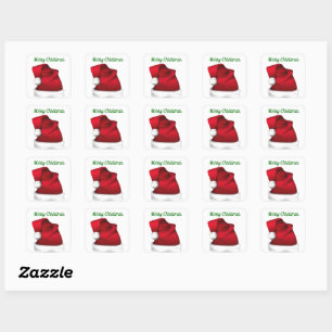 Adesivo Quadrado Focos de Envelope Santa Hat