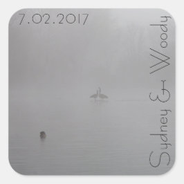 Adesivo Quadrado Foggy Geese