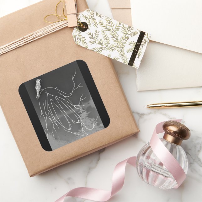 Adesivo Quadrado Foggy Woods Square Sticker (Presentear)