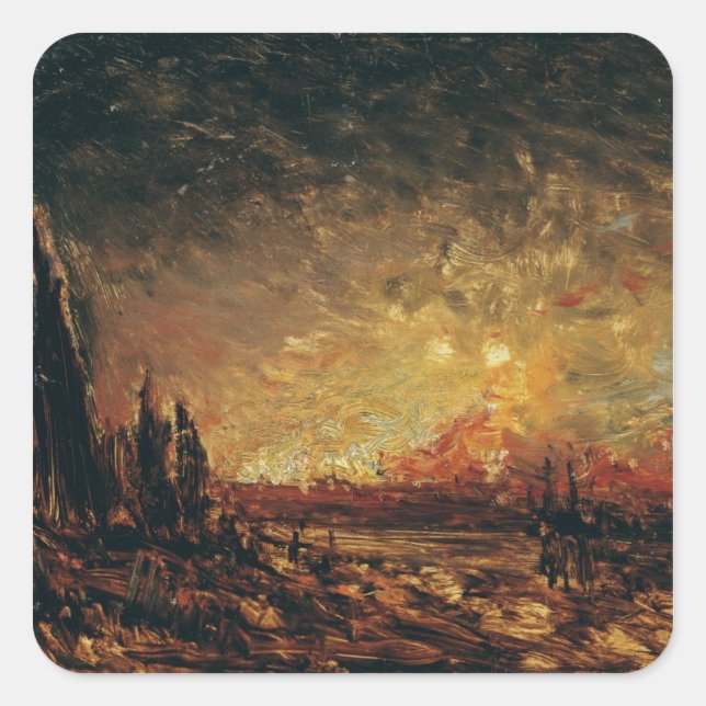 Adesivo Quadrado Fogo (Frente)