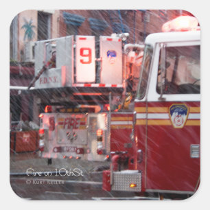 Adesivo Quadrado Fogo na 10ª RUA