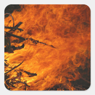 Adesivo Quadrado Fogo Raging