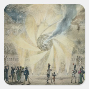 Adesivo Quadrado Fogos-de-artifício