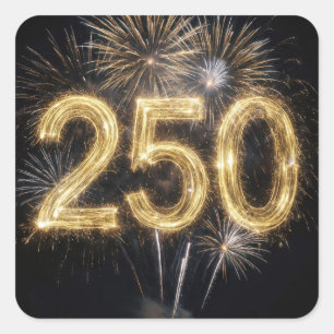 Adesivo Quadrado Fogueira de Aniversário de 250 anos da América