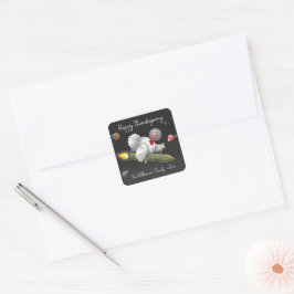 Adesivo Quadrado Foguete de Ação de Graças na Turquia