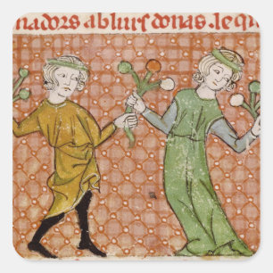 Adesivo Quadrado Fol.215v a tentação: Um casal da dança