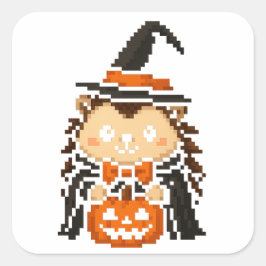 Adesivo Quadrado folha adesiva de bruxas de ouriço