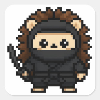 Adesivo Quadrado folha adesiva de ouriço ninja