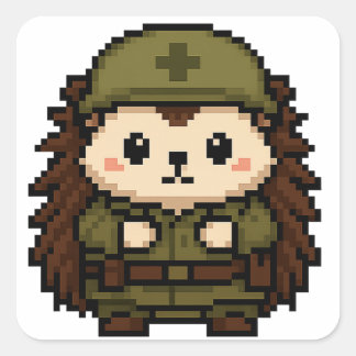 Adesivo Quadrado folha adesiva do soldado de ouriço