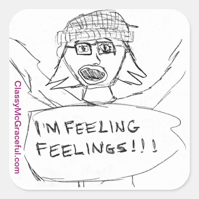 Adesivo Quadrado Folha adesiva "Sentimentos" (Frente)