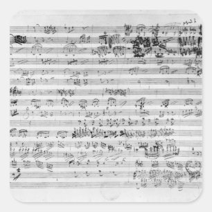 Adesivo Quadrado Folha autógrafo da contagem para o opus do bemol