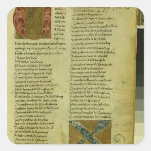Adesivo Quadrado Folha da matrícula de Martin Luther
