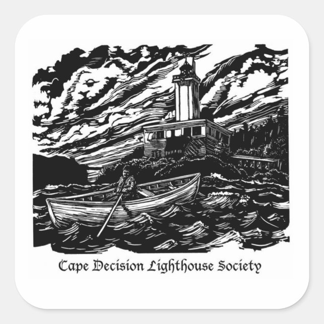 Adesivo Quadrado Folha de 6 Impressão de Woodblock - 3 polegadas (Frente)