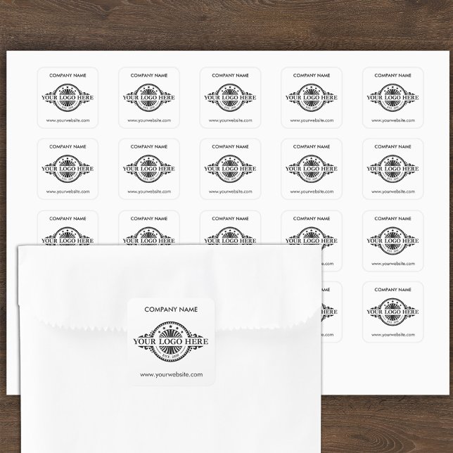 Adesivo Quadrado Folha de autocolantes brancos quadrados personaliz (Criador carregado)