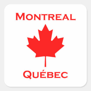 Adesivo Quadrado Folha de bordo de Montreal Quebeque