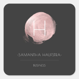 Adesivo Quadrado Folha de Faux Dourada do PixDezines Monograma