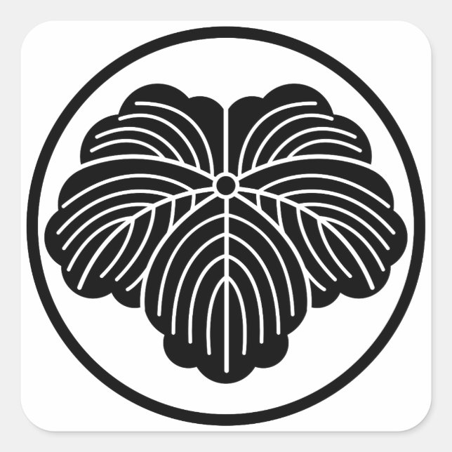 Adesivo Quadrado Folha de Ivy no anel tipo rosca (Frente)