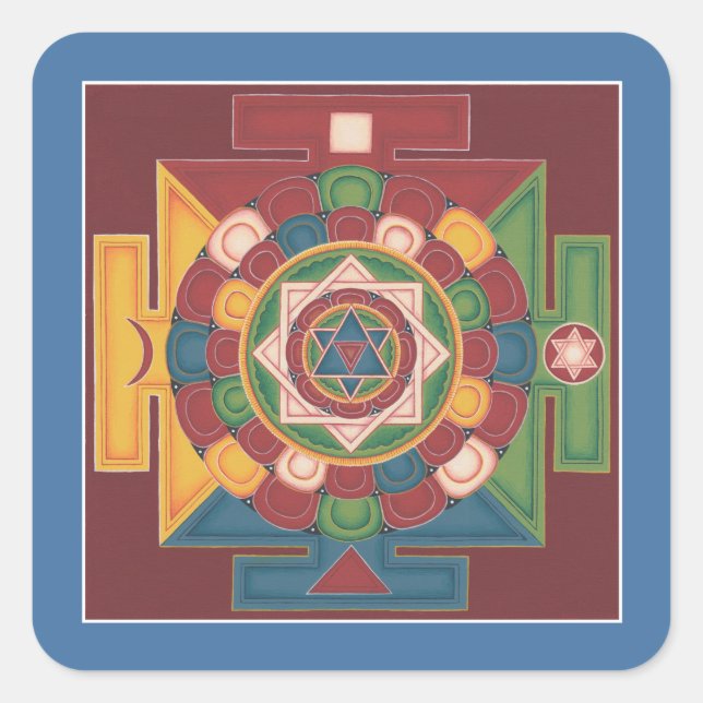 Adesivo Quadrado FOLHA DE MALHA - Mandala dos 5 Elementos (Frente)