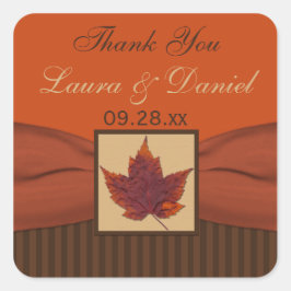 Adesivo Quadrado Folha de outono de 1,5" IMPRESSA