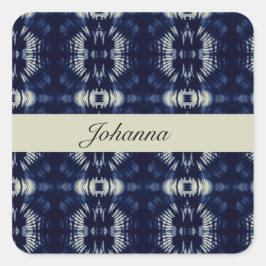 Adesivo Quadrado Folha de Palma de Delft Blue personalizável