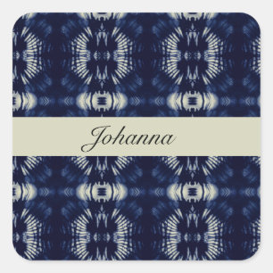 Adesivo Quadrado Folha de Palma de Delft Blue personalizável