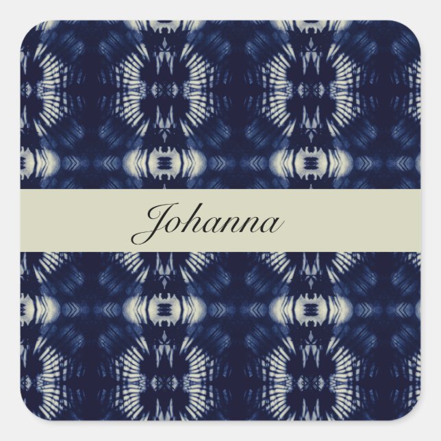 Adesivo Quadrado Folha de Palma de Delft Blue personalizável (Frente)