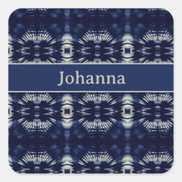 Adesivo Quadrado Folha de Palma em Azul Delft, personalizável