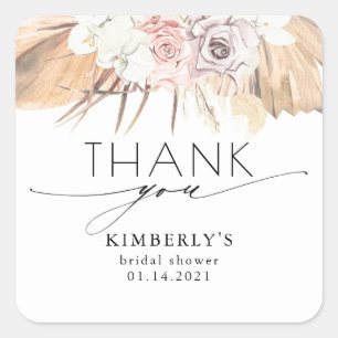 Adesivo Quadrado Folha de Palmeira Seca e Orquídea Branca Tropical