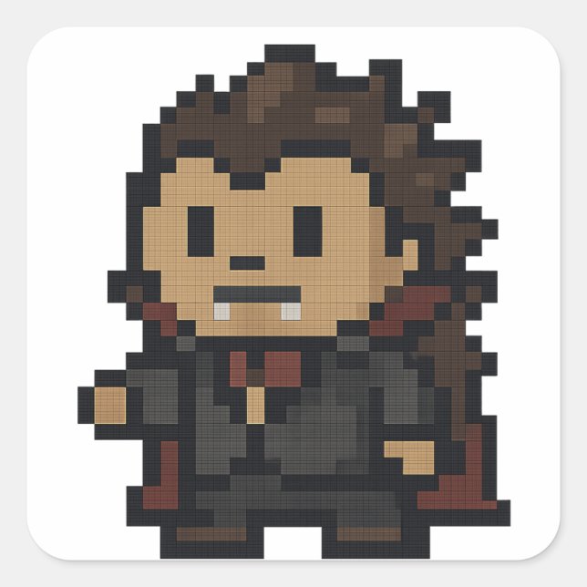 Adesivo Quadrado folha de vampiro de ouriço (Frente)