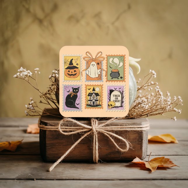 Adesivo Quadrado Folha de Vintage Halloween Spookies Sticker (Criador carregado)