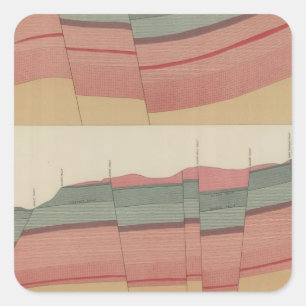 Adesivo Quadrado Folha do distrito de mineração do parque de