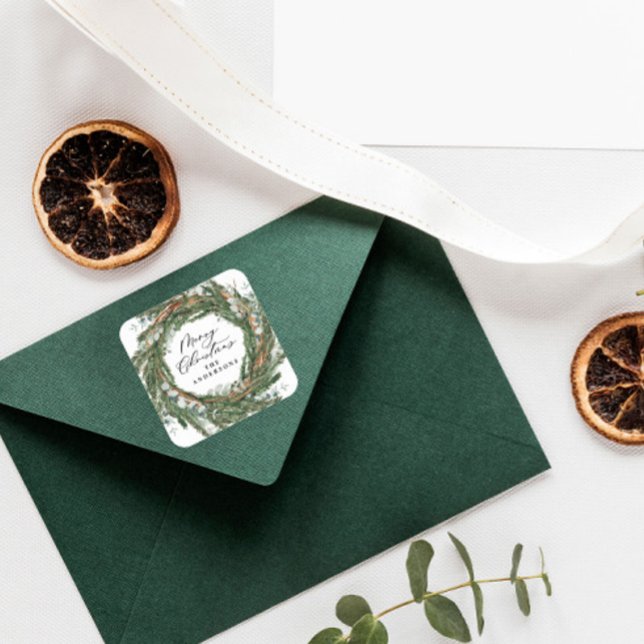 Adesivo Quadrado Folhagem mínima moderna folhagem azul-de-inverno (Criador carregado)