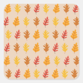 Adesivo Quadrado Folhas de Carvalho de Queda