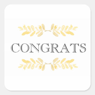 Adesivo Quadrado Folhas de ouro clássico - minimalista