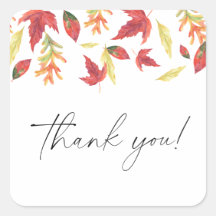 Folhas de outono chá de fraldas Obrigado