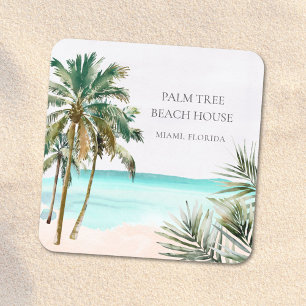 Adesivo Quadrado Folhas de Palmeira Tropical Personalizadas Praia A
