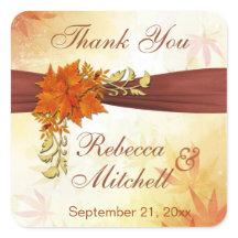 Folhas do outono Casamento Obrigado