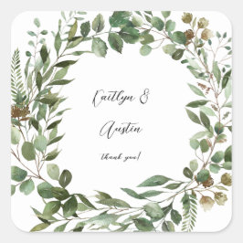 Adesivo Quadrado Folhas e Eucalipto Russo