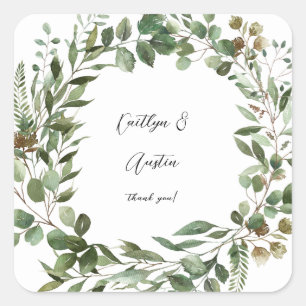 Adesivo Quadrado Folhas e Eucalipto Russo