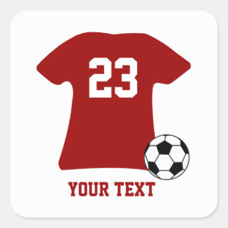 Adesivo Quadrado Folhas personalizadas de camisetas de futebol