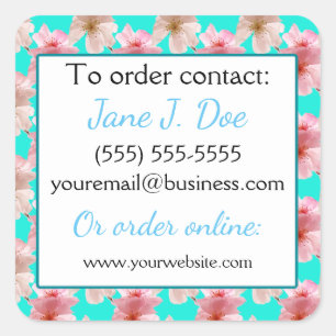 Adesivo Quadrado Folhetos de vendas Avon, Blue Floral