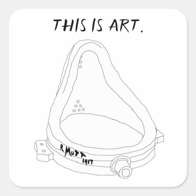 Adesivo Quadrado Fonte de Marcel Duchamp R. Mutt 1917 (Frente)
