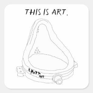 Adesivo Quadrado Fonte de Marcel Duchamp R. Mutt 1917