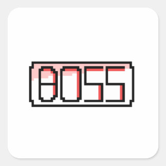 Adesivo Quadrado fonte retrô "BOSS"