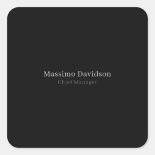 Adesivo Quadrado Fonte Serifada Minimalista Moderna Cinza Preta