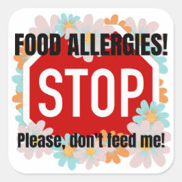 Adesivo Quadrado Food Allergy warning stickers for kids clothes