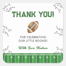 Adesivo Quadrado Football Birthday Party First Year Down