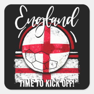 Adesivo Quadrado Football England Flag, English Flag